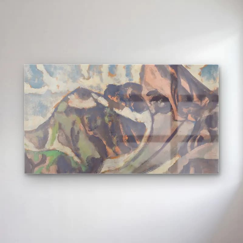 August Babberger – Graue Berglandschaft cam tablo — August Babberger – Graue Berglandschaft — yağlı boya figür çalışması