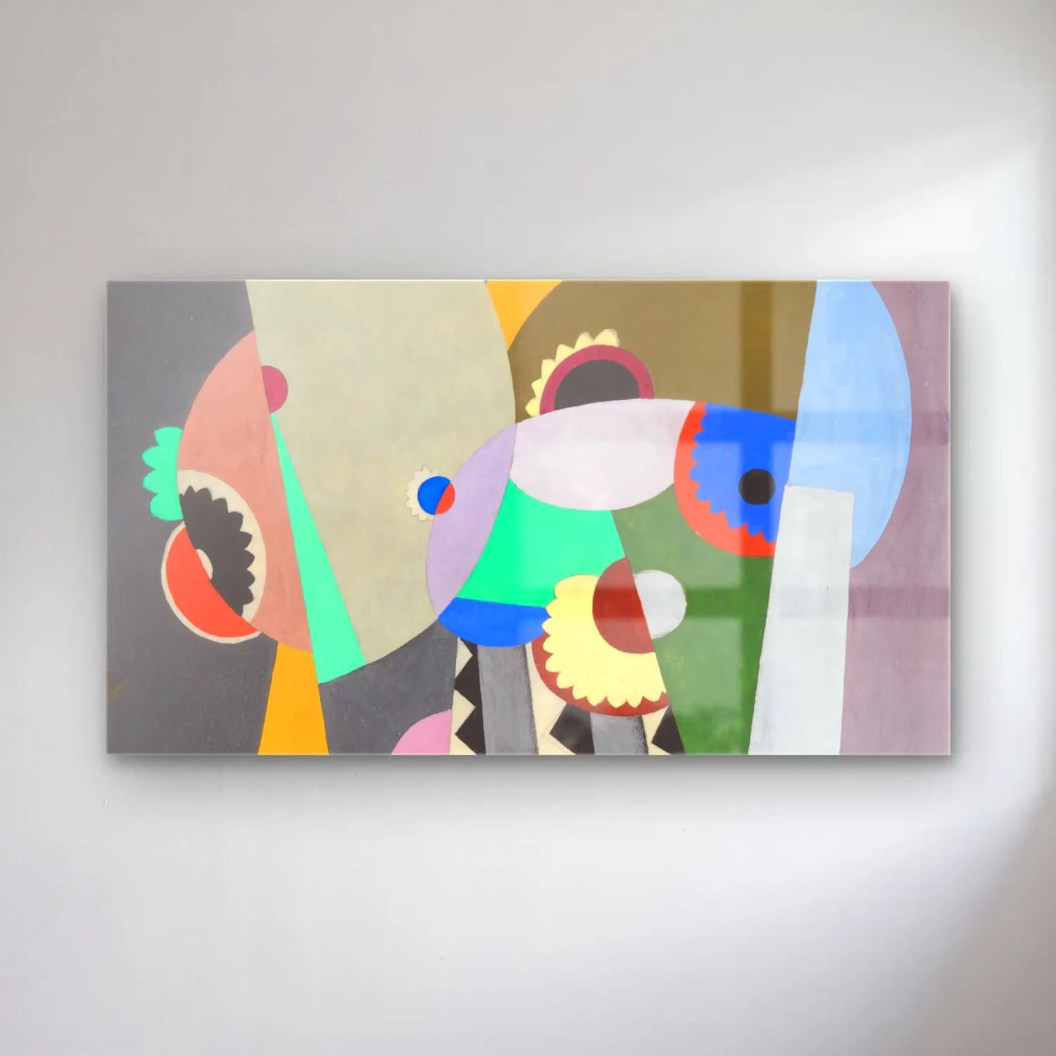 Georges Valmier – Composition – Sarı Tonlar cam tablo — Georges Valmier – Composition – Sarı Tonlar — modern soyut soyut formlar