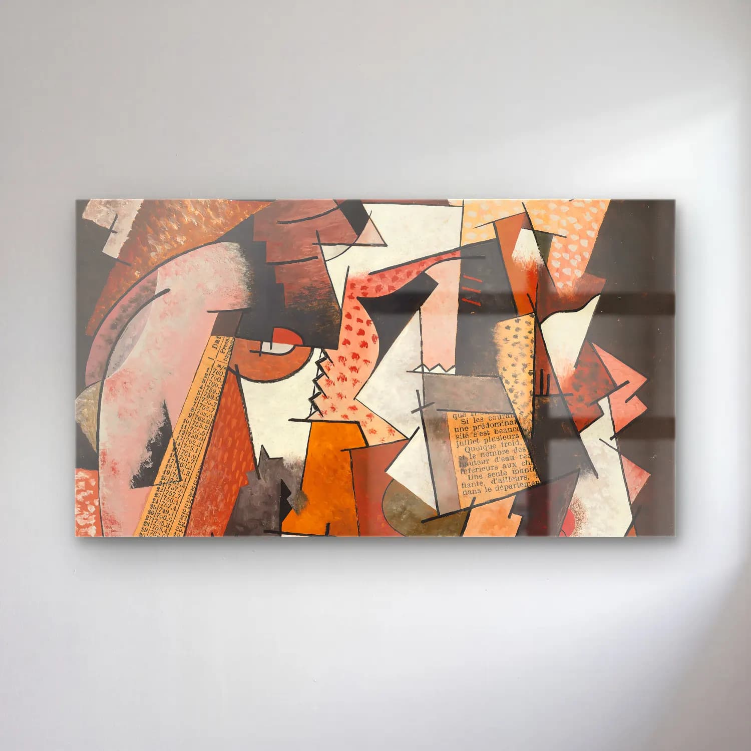 Georges Valmier – Composition au papier journal cam tablo — Georges Valmier – Composition au papier journal — modern soyut soyut formlar