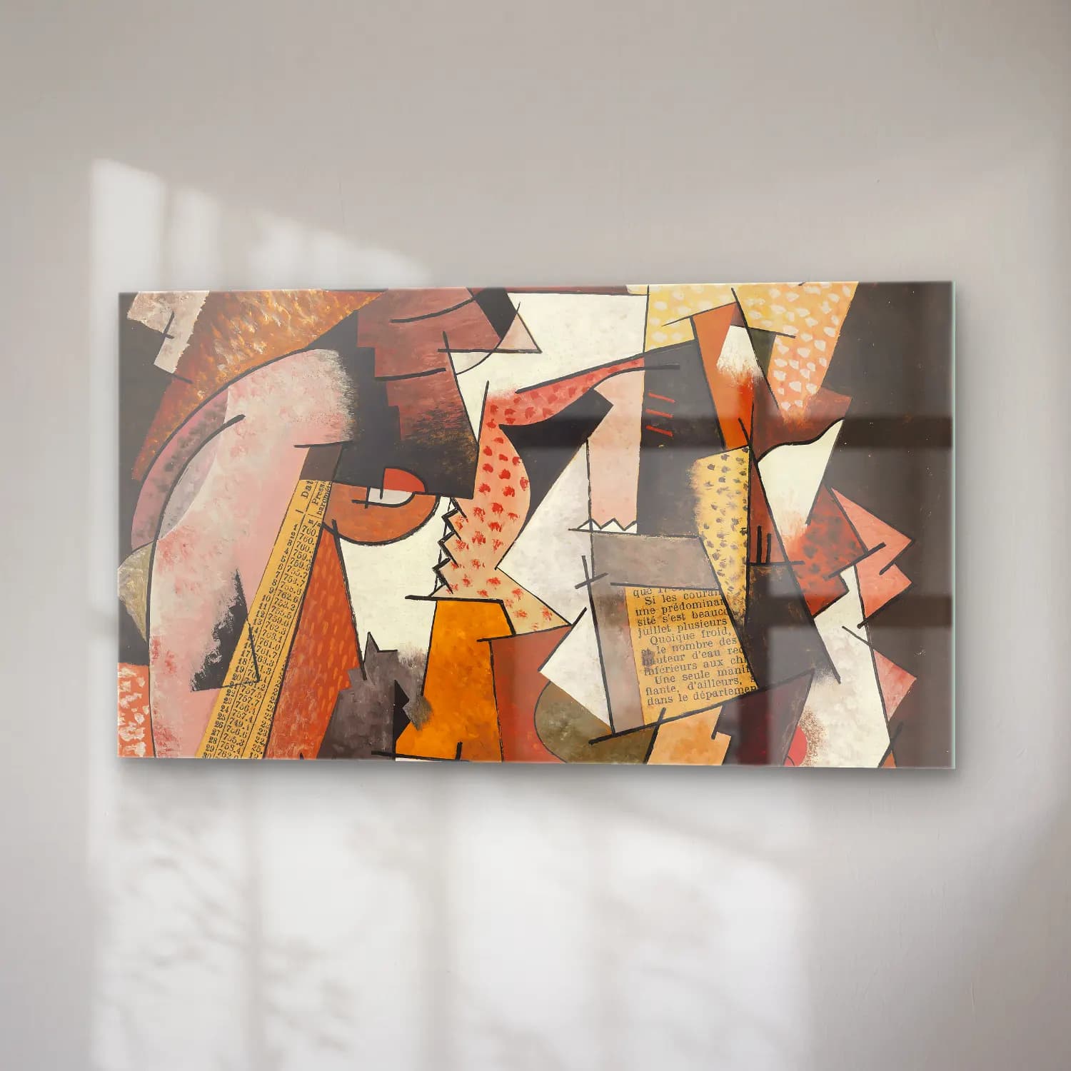 Georges Valmier – Composition au papier journal cam tablo — sağ açıdan görünüm