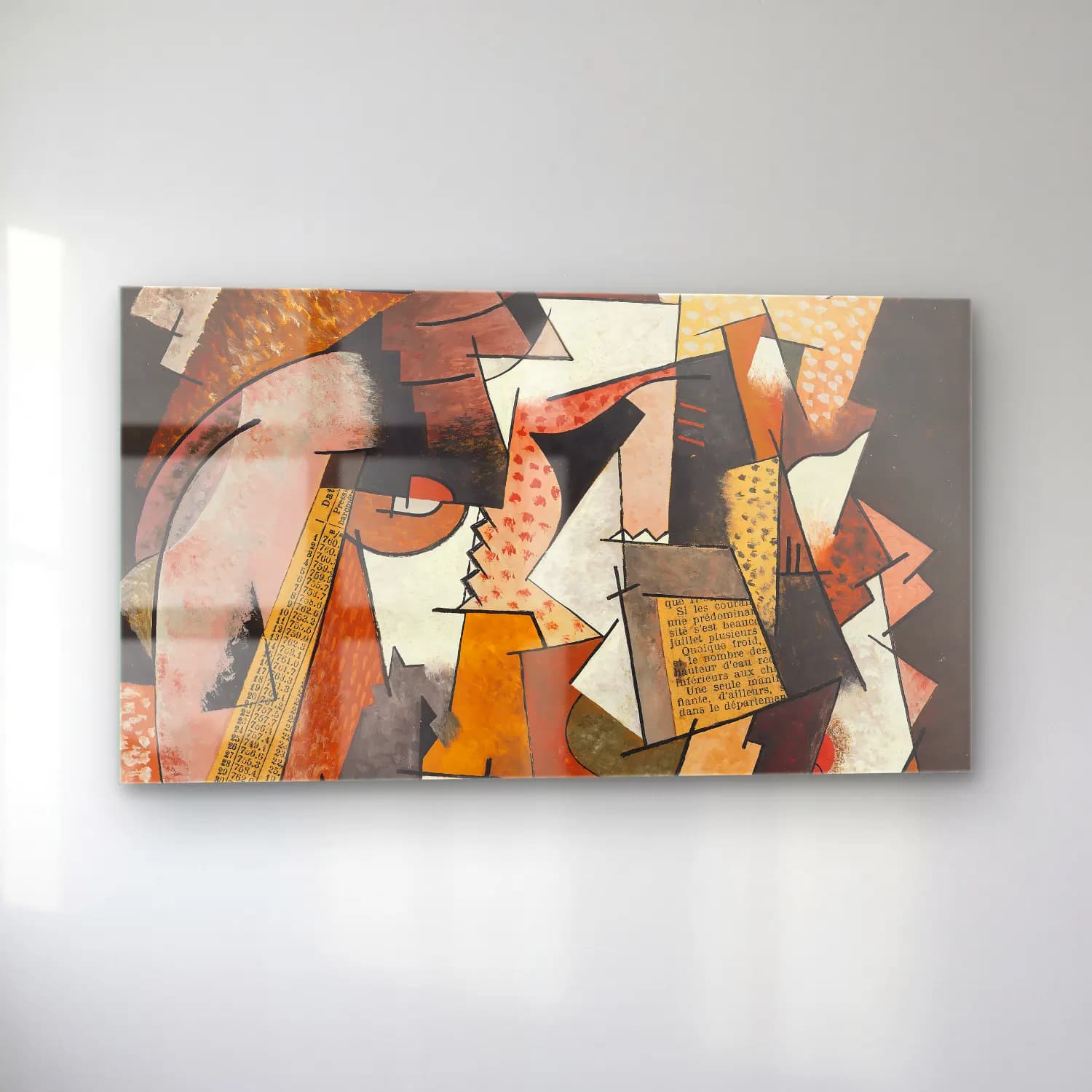 Georges Valmier – Composition au papier journal cam tablo — sol açıdan görünüm