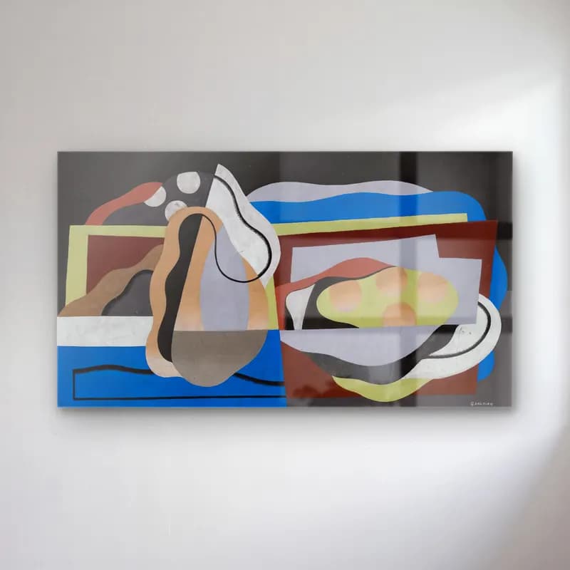 Georges Valmier – Composition, Motif Decoratif (circa 1925-1930) cam tablo — Georges Valmier – Composition, Motif Decoratif (circa 1925-1930) — modern soyut soyut formlar