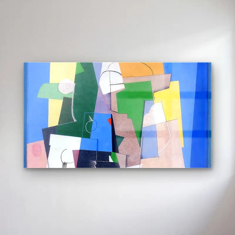 Georges Valmier – Cubist Composition cam tablo — Georges Valmier – Cubist Composition — modern soyut soyut formlar