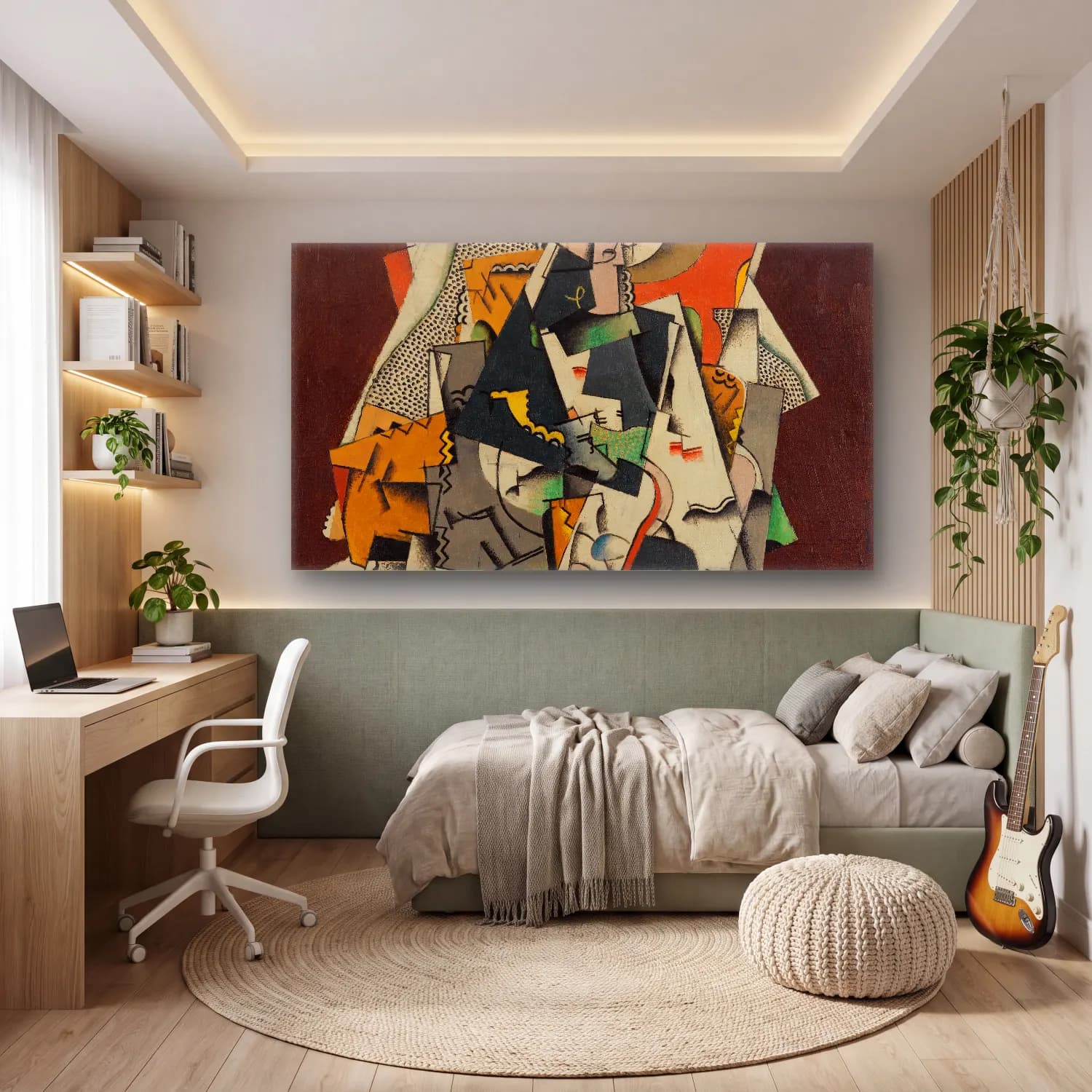 Georges Valmier – Jeune Fille Assise cam tablo — genç odasında