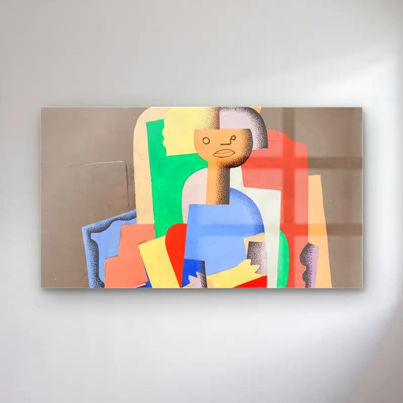 Georges Valmier – Jeune fille assise cam tablo — Georges Valmier – Jeune fille assise — modern soyut soyut yüz