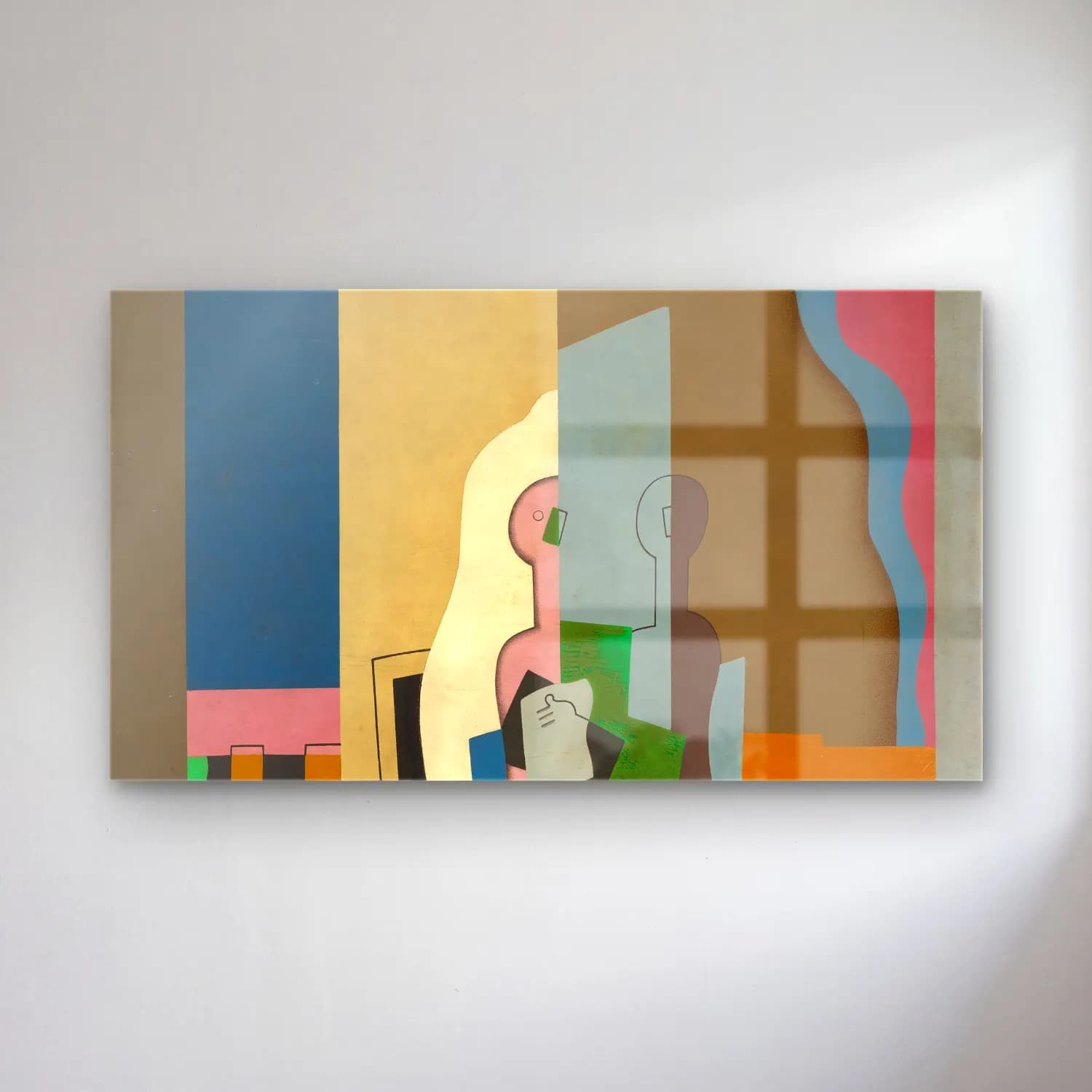 Georges Valmier – Lavans-lès-Saint-Claude, Jura, Femmes au balcon cam tablo — Georges Valmier – Lavans-lès-Saint-Claude, Jura, Femmes au balcon — modern soyut aşıklar