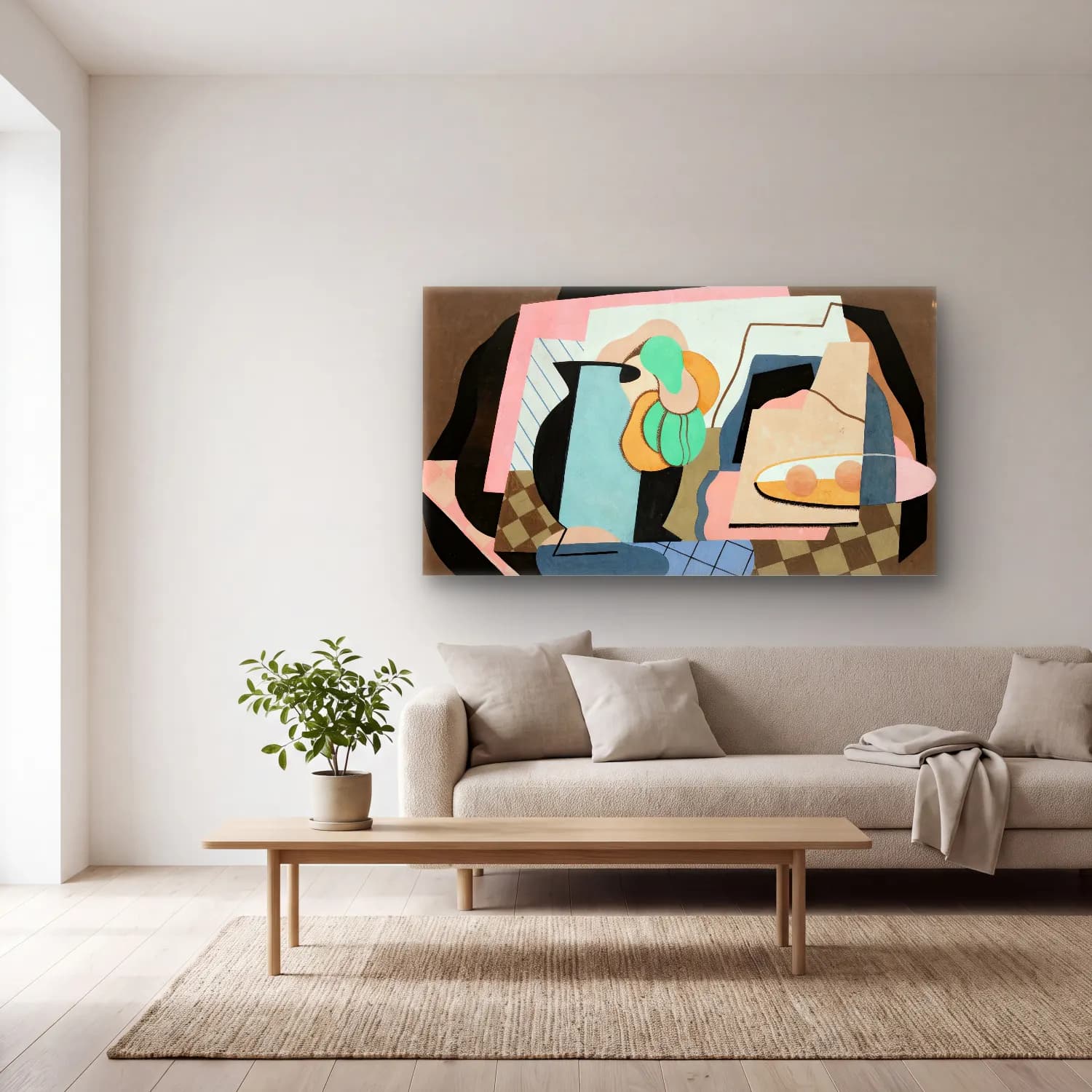 Georges Valmier – Nature Morte cam tablo — açık renk salonda