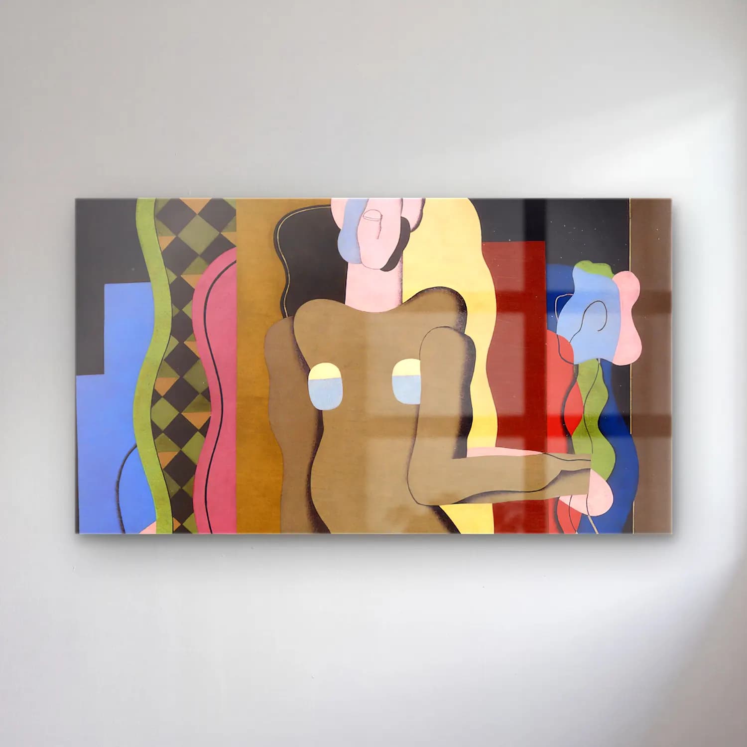 Georges Valmier – Nude with a flower cam tablo — Georges Valmier – Nude with a flower — modern soyut figür çalışması