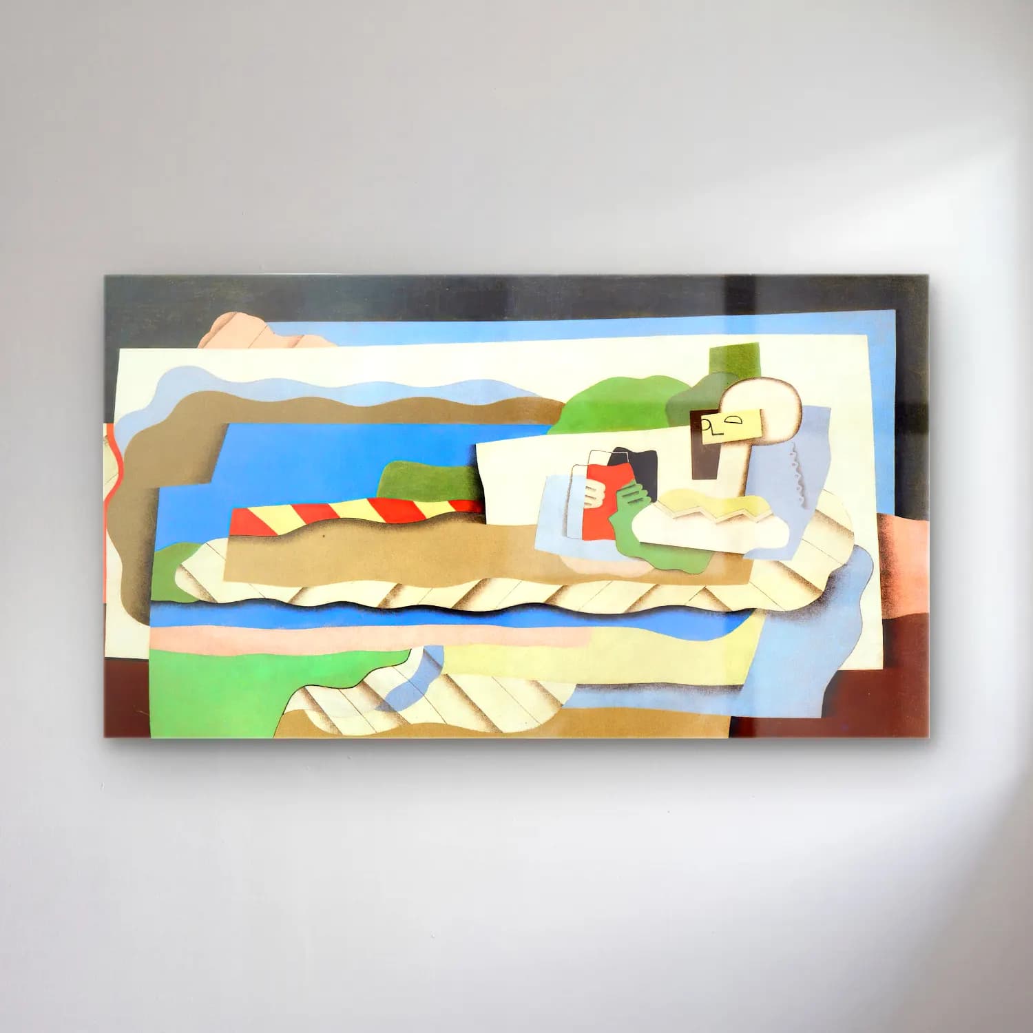 Georges Valmier – Reclining girl cam tablo — Georges Valmier – Reclining girl — modern soyut soyut manzara