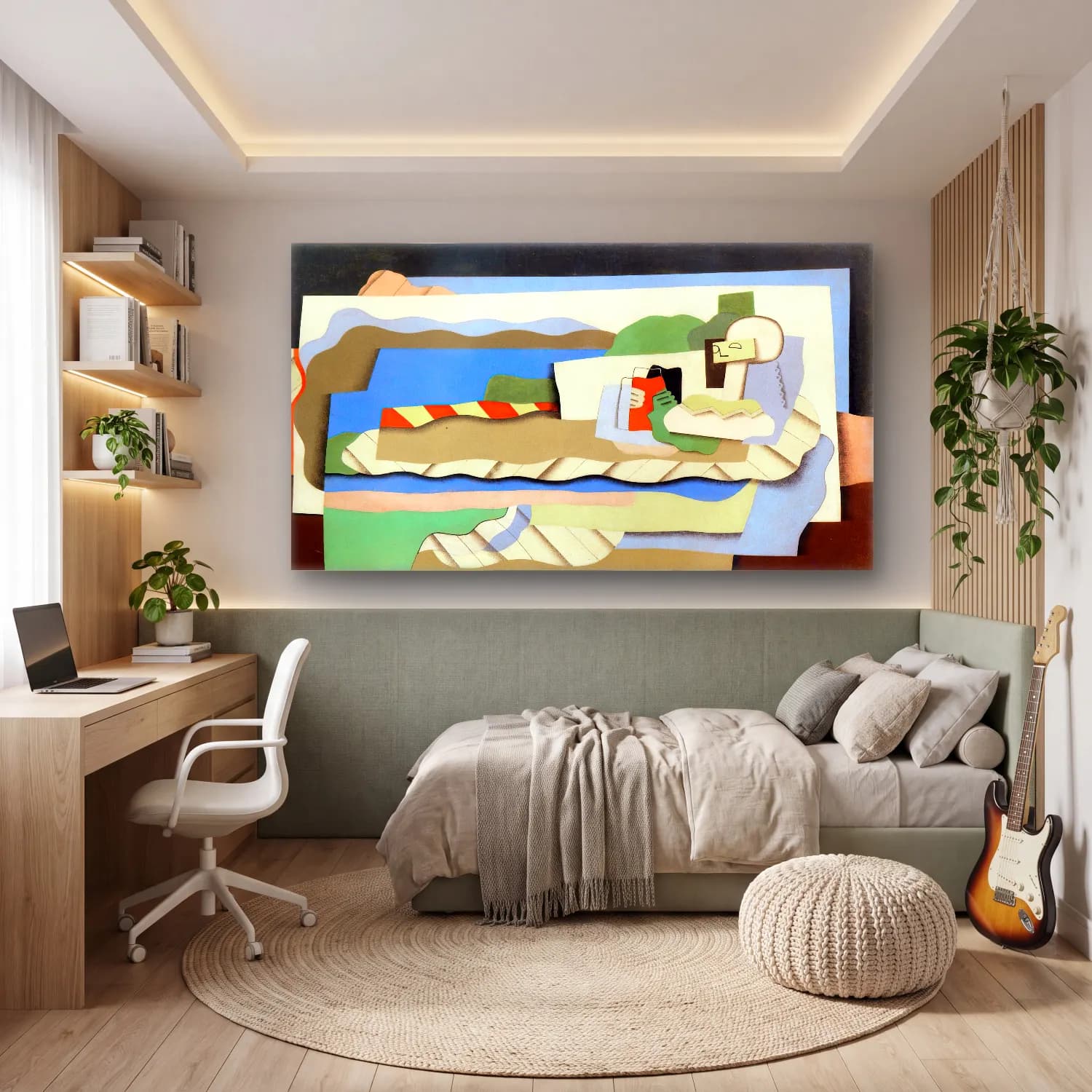 Georges Valmier – Reclining girl cam tablo — genç odasında