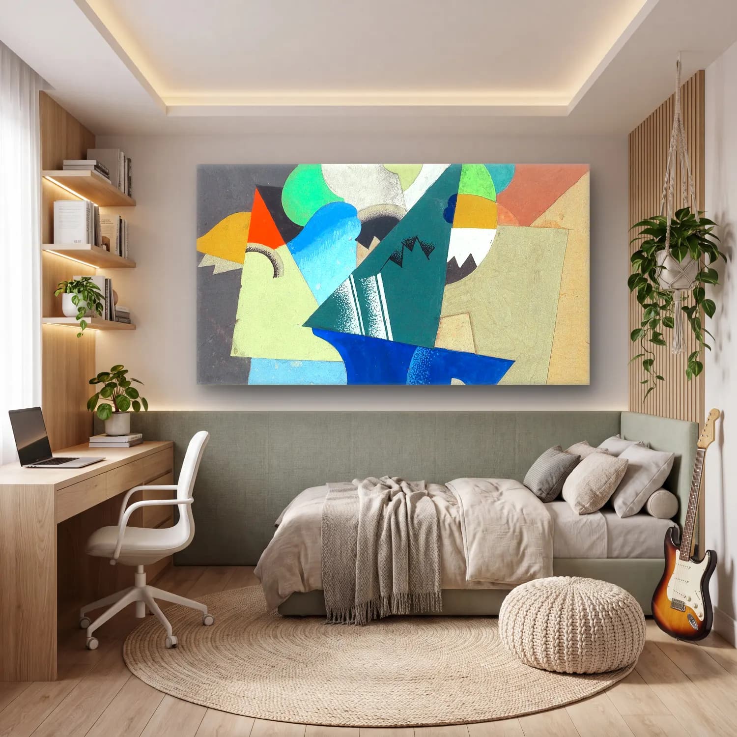 Georges Valmier – Vase de fleurs cam tablo — genç odasında