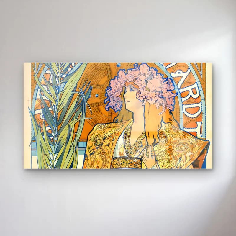 Alphonse Mucha – 1894 - Gismonda cam tablo — Alphonse Mucha – 1894 - Gismonda — pastel kadın portresi