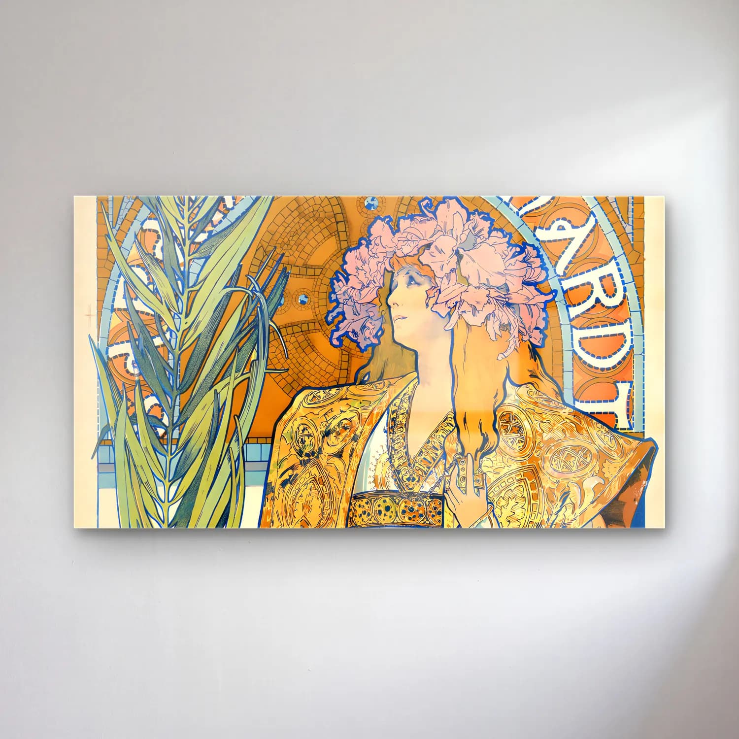 Alphonse Mucha – 1894 - Gismonda cam tablo — Alphonse Mucha – 1894 - Gismonda — pastel kadın portresi
