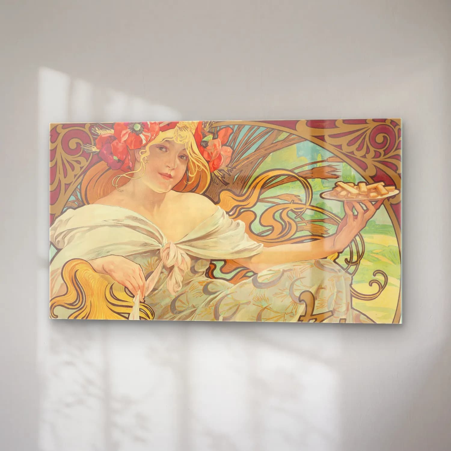 Alphonse Mucha – Biscuits Lefèvre-Utile cam tablo — sağ açıdan görünüm