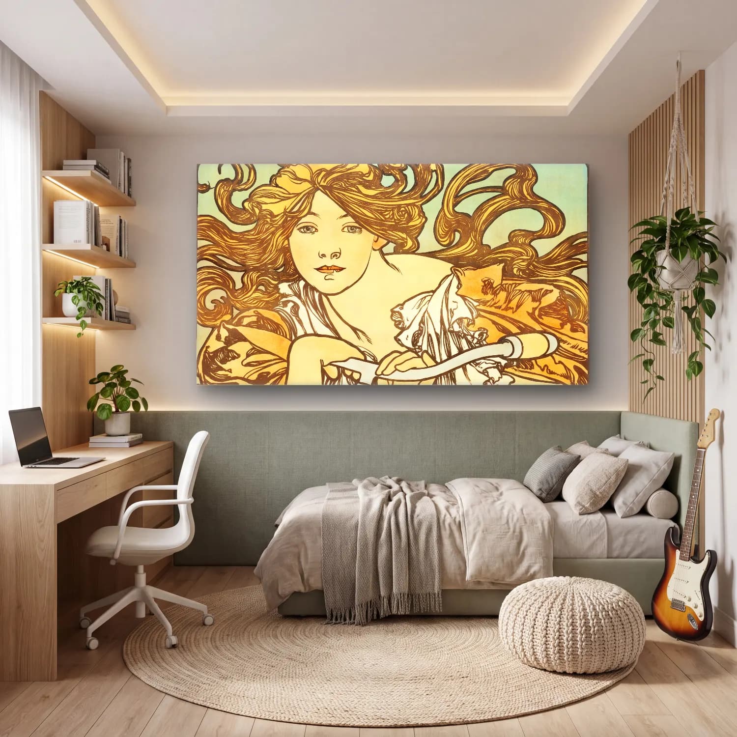 Alphonse Mucha – Cycles Perfecta cam tablo — genç odasında