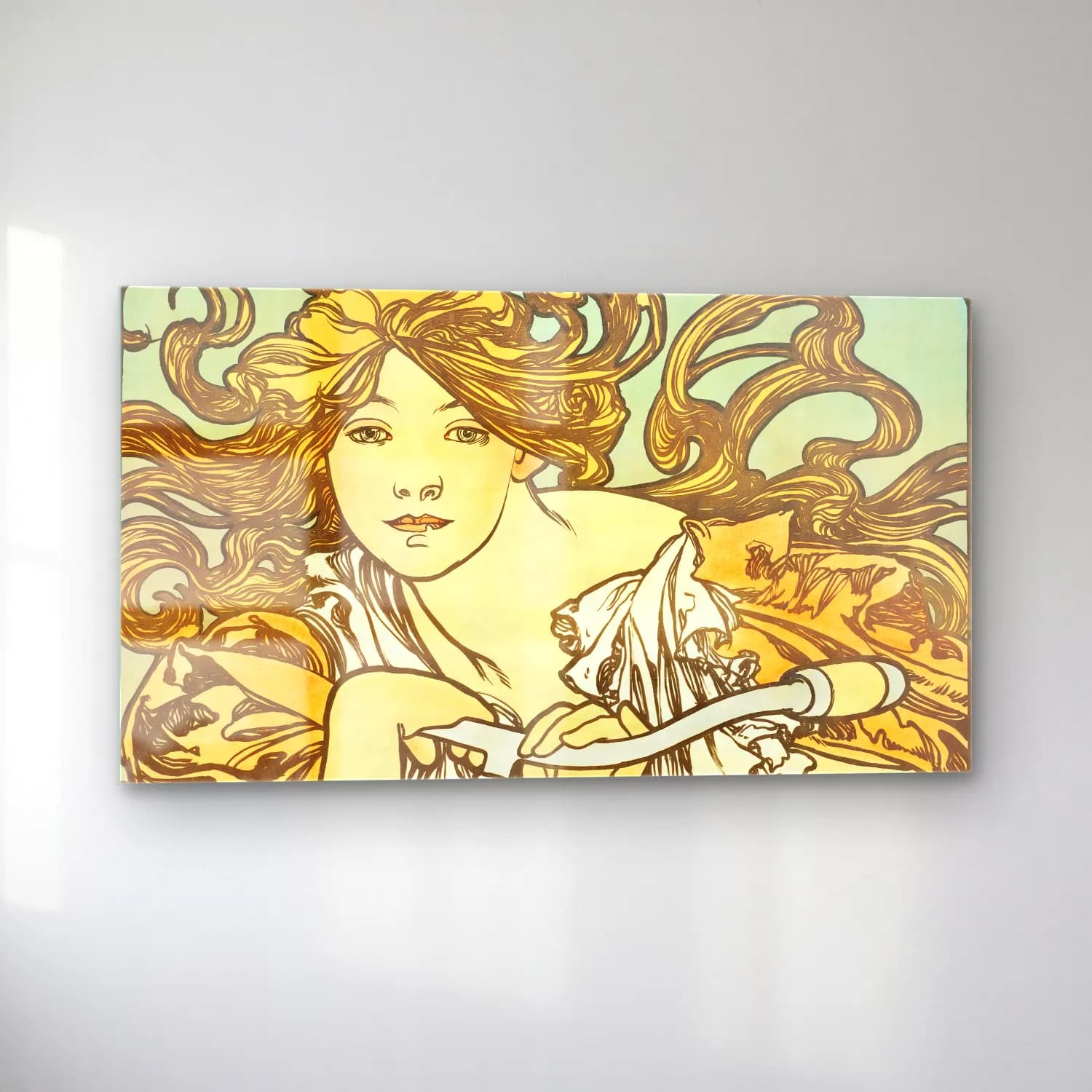 Alphonse Mucha – Cycles Perfecta cam tablo — sol açıdan görünüm