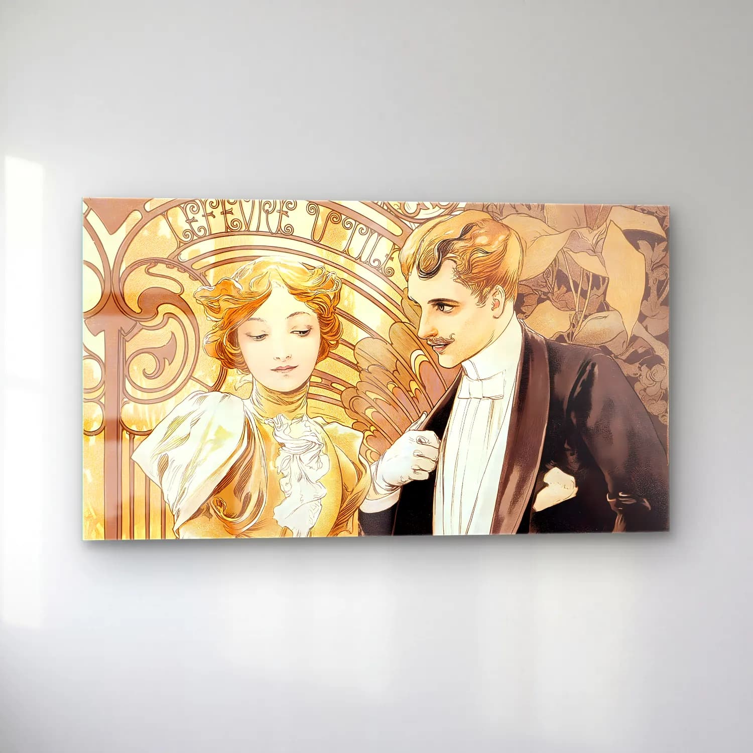 Alphonse Mucha – Flirt cam tablo — sol açıdan görünüm