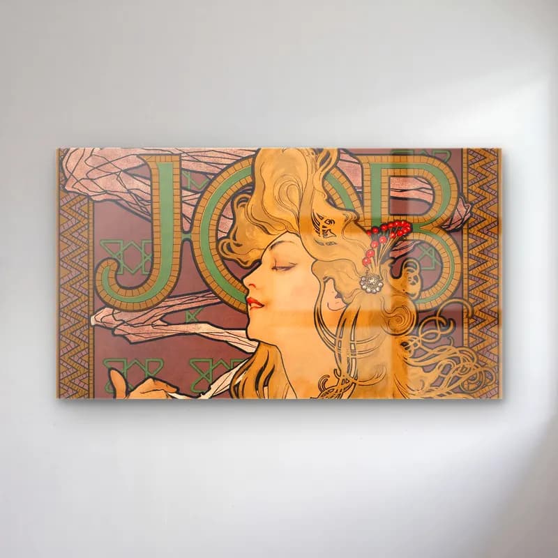 Alphonse Mucha – Job cam tablo — Alphonse Mucha – Job — vintage poster kadın portresi