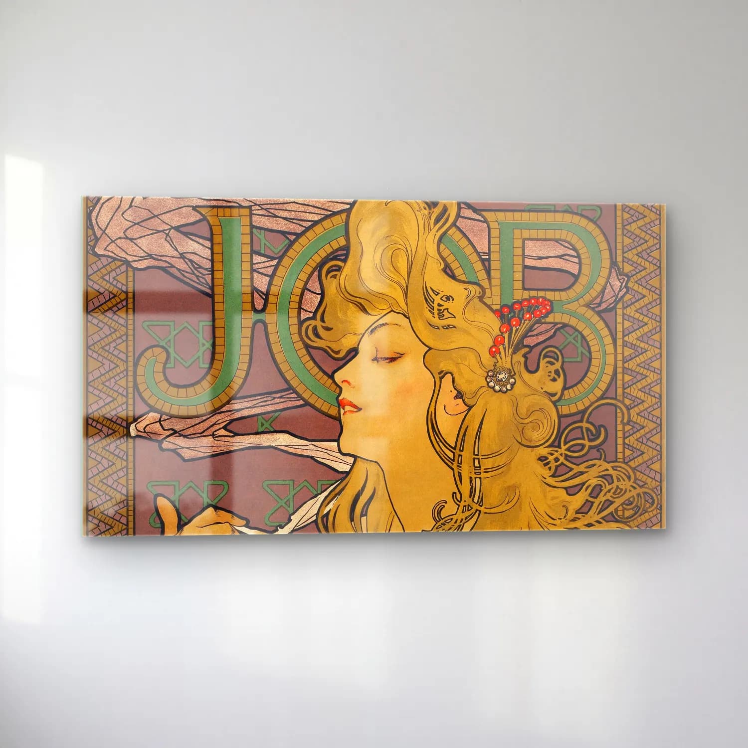 Alphonse Mucha – Job cam tablo — sol açıdan görünüm