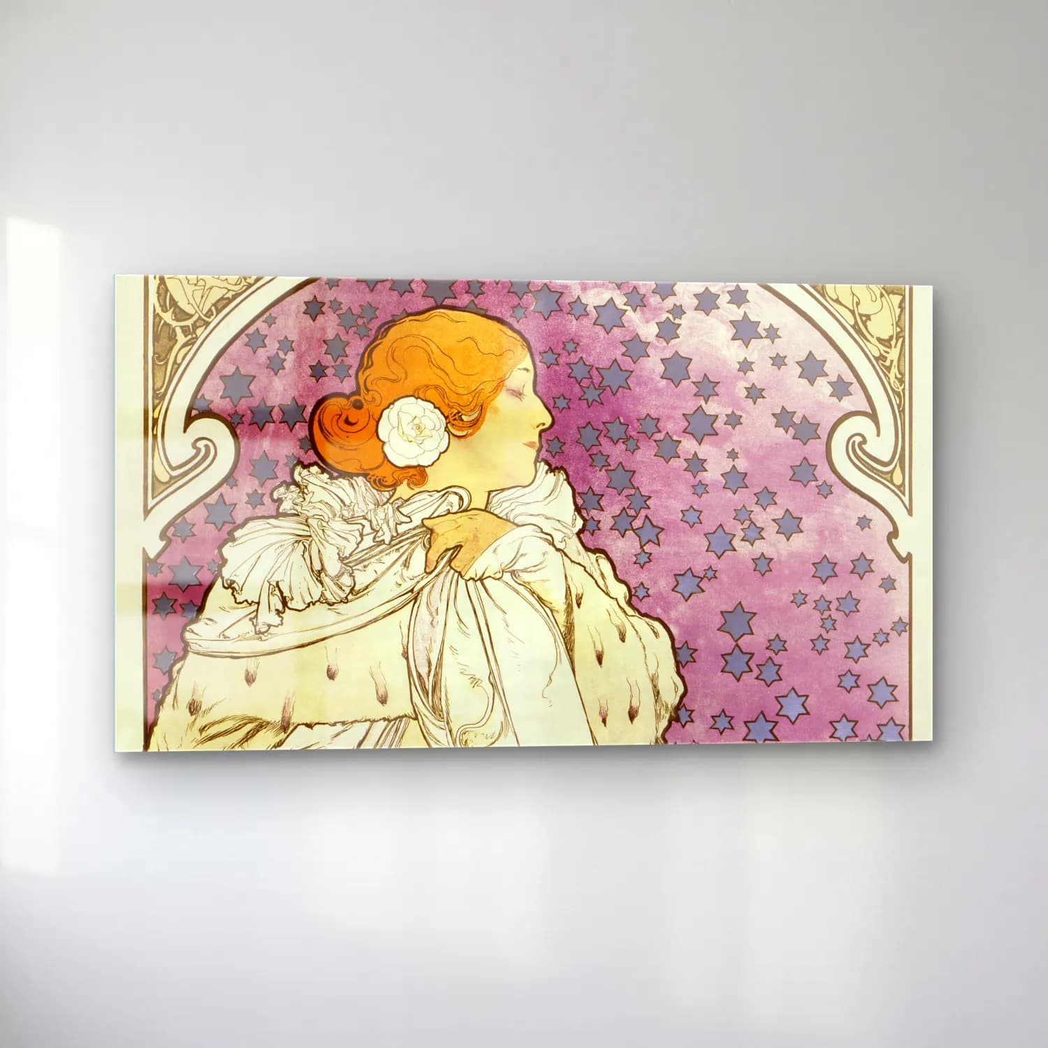 Alphonse Mucha – La Dame Aux Camélias cam tablo — sol açıdan görünüm