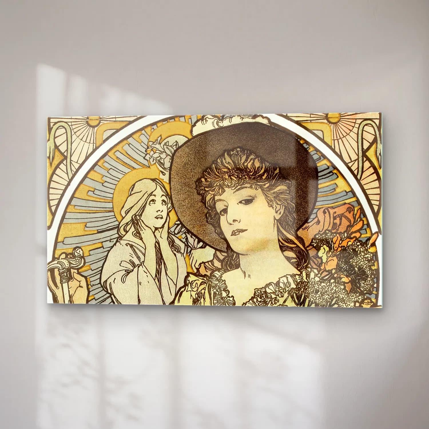 Alphonse Mucha – La Tosca, Sarah Bernhardt cam tablo — sağ açıdan görünüm