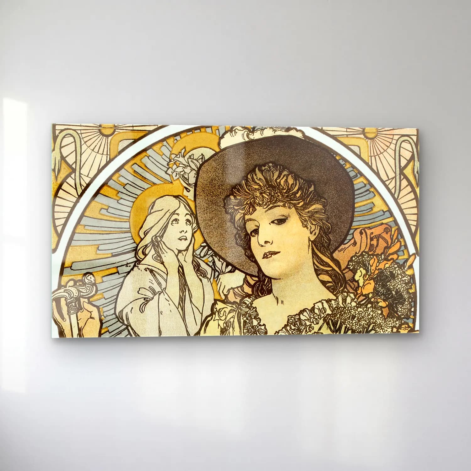 Alphonse Mucha – La Tosca, Sarah Bernhardt cam tablo — sol açıdan görünüm