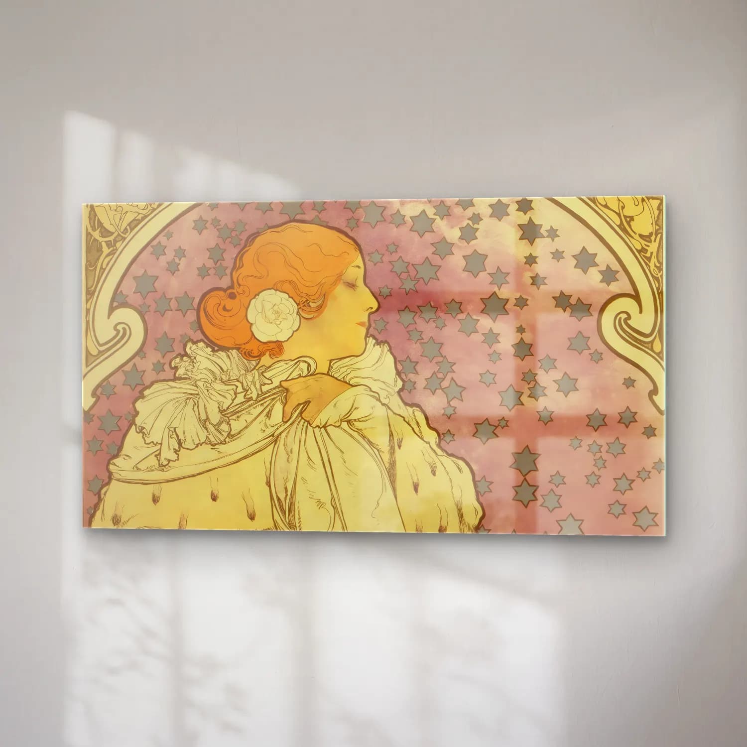 Alphonse Mucha – La dame aux camelias cam tablo — sağ açıdan görünüm