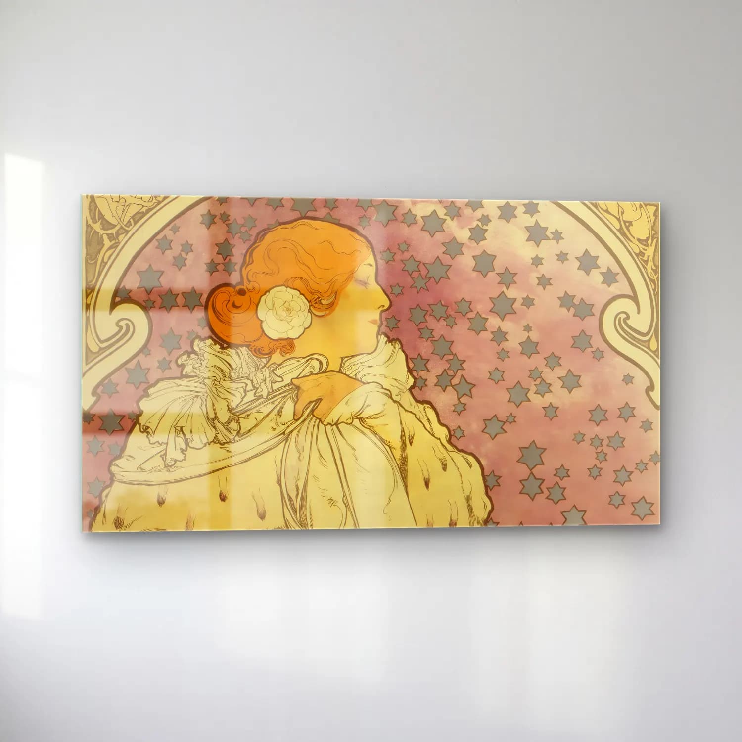 Alphonse Mucha – La dame aux camelias cam tablo — sol açıdan görünüm