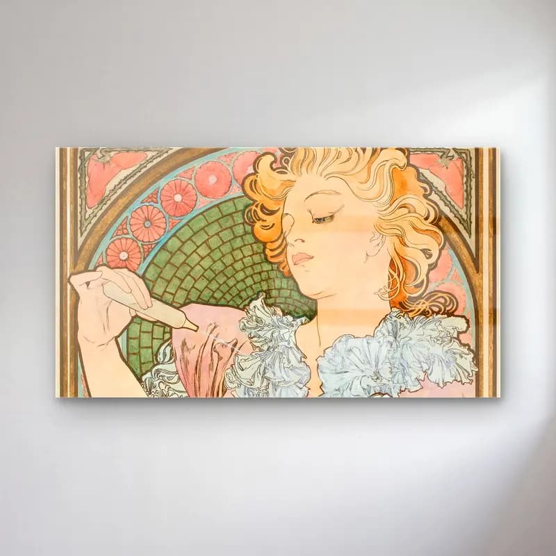 Alphonse Mucha – Lance Parfum “Rodo” cam tablo — Alphonse Mucha – Lance Parfum “Rodo” — vintage poster kadın portresi