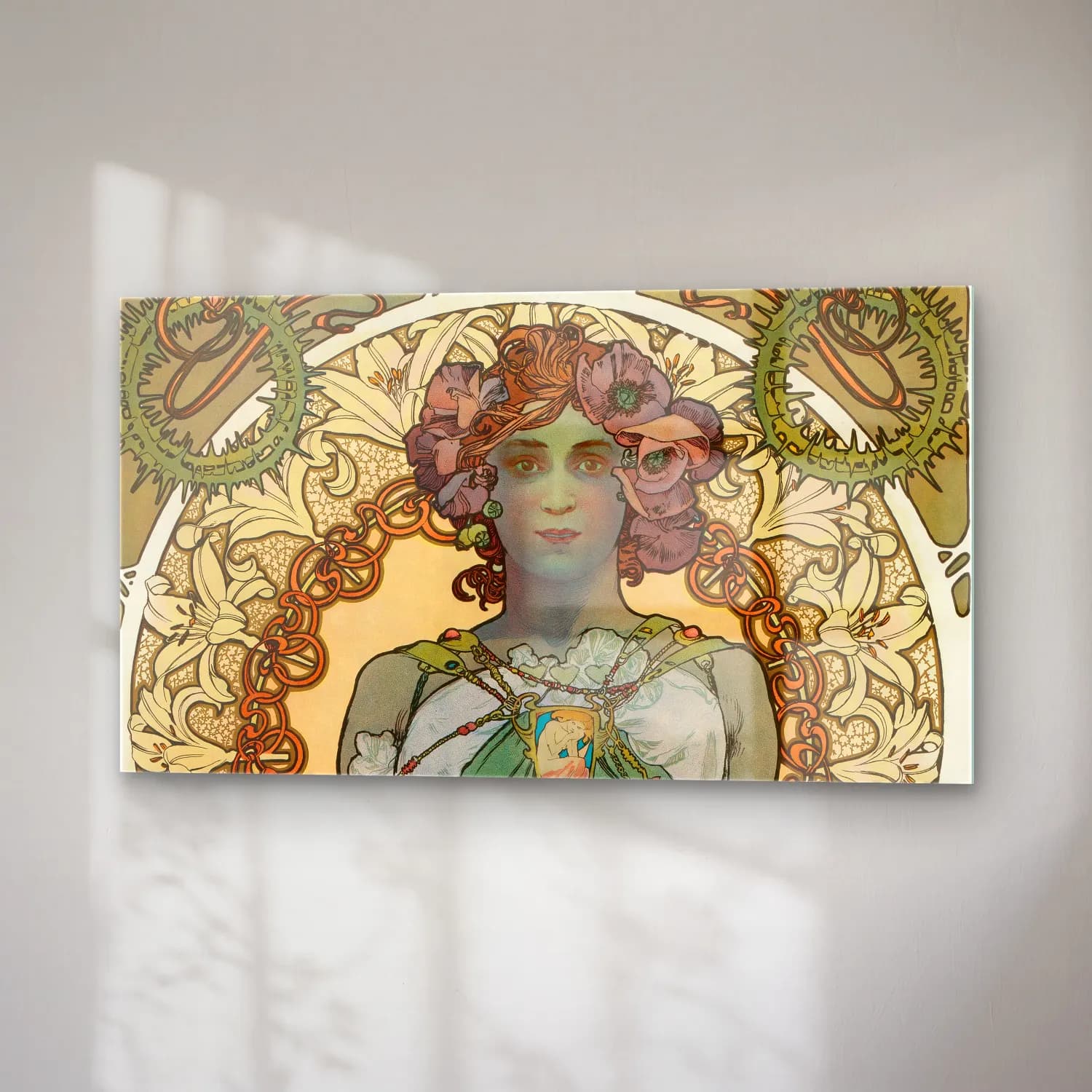 Alphonse Mucha – Leslie Carter cam tablo — sağ açıdan görünüm