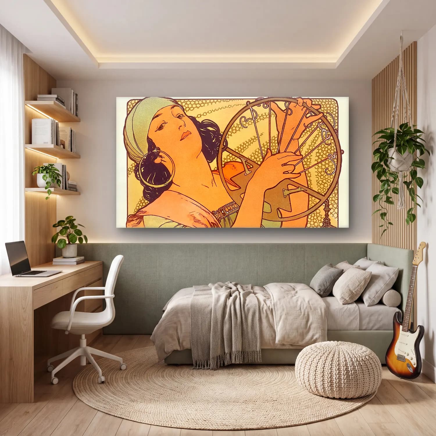 Alphonse Mucha – Salomé cam tablo — genç odasında