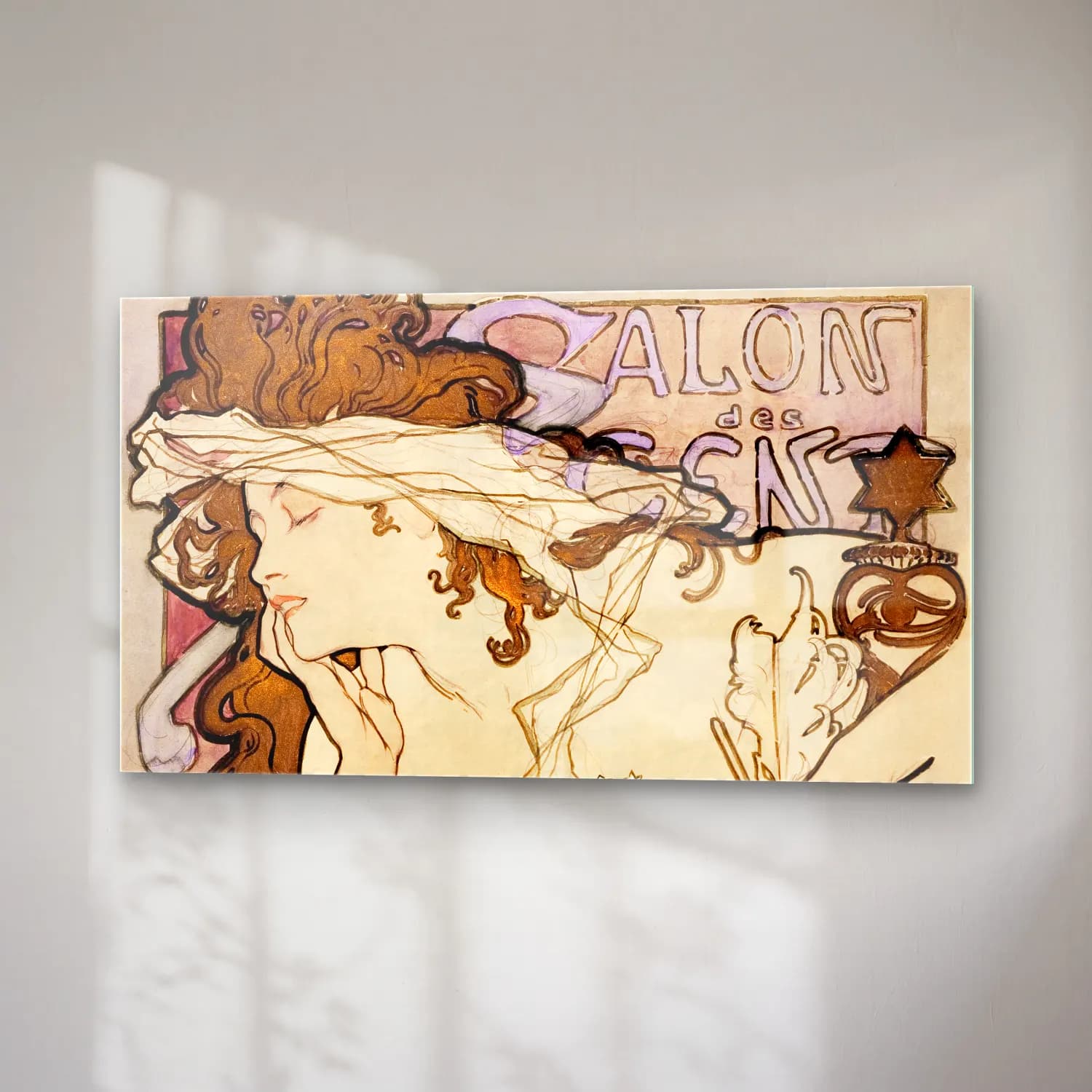 Alphonse Mucha – Salon des Cent poster cam tablo — sağ açıdan görünüm