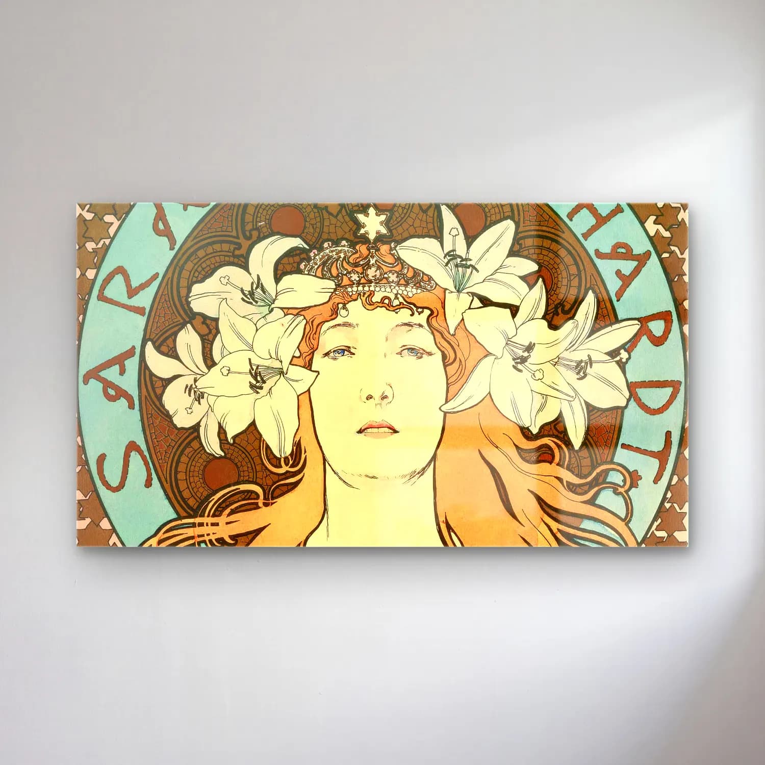 Alphonse Mucha – Sarah Bernhardt cam tablo — Alphonse Mucha – Sarah Bernhardt — vintage kadın portresi