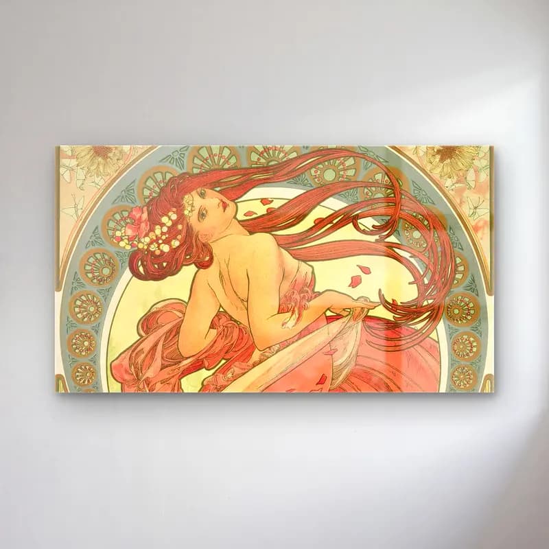Alphonse Mucha – The Arts – Dance cam tablo — Alphonse Mucha – The Arts – Dance — vintage elbiseli kadın