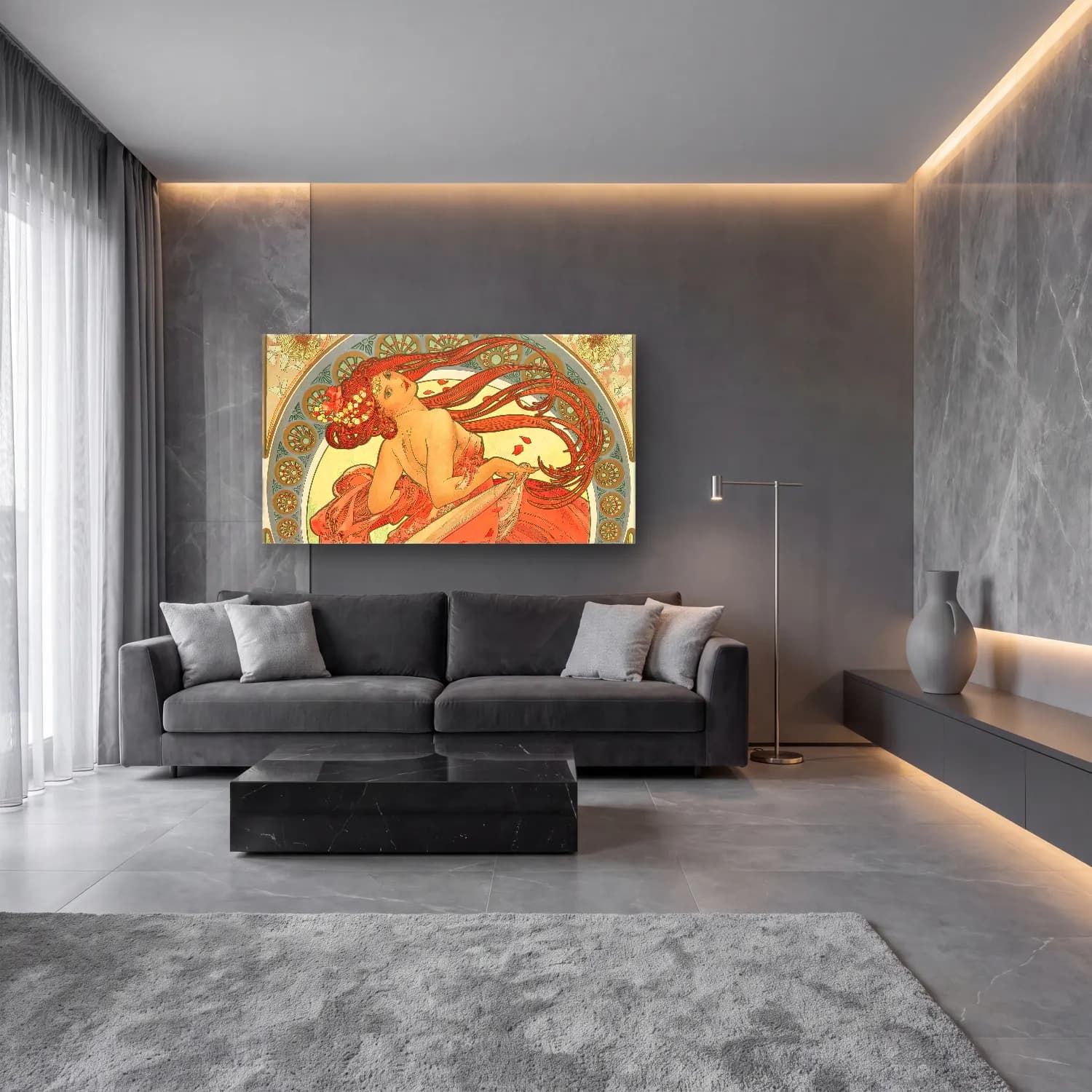 Alphonse Mucha – The Arts – Dance cam tablo — lüks salon duvarında