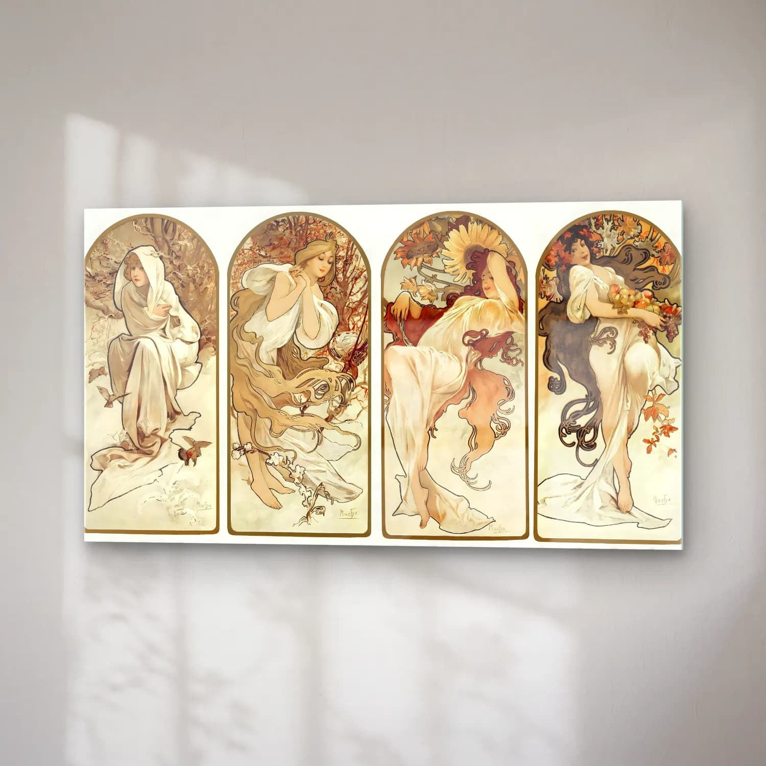 Alphonse Mucha – The Seasons cam tablo — sağ açıdan görünüm
