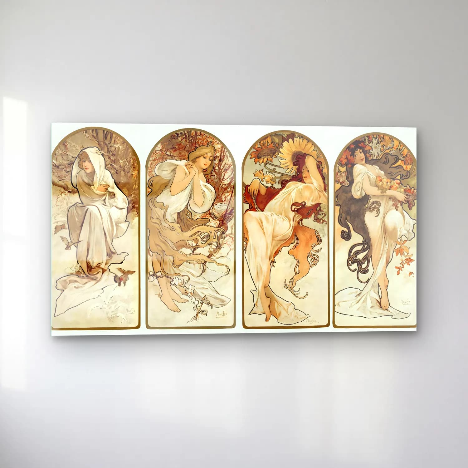 Alphonse Mucha – The Seasons cam tablo — sol açıdan görünüm