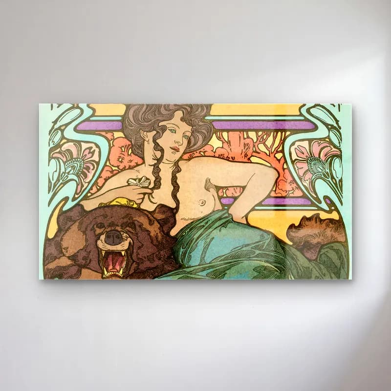 Alphonse Mucha – Untitled cam tablo — Alphonse Mucha – Untitled — vintage mitolojik sahne