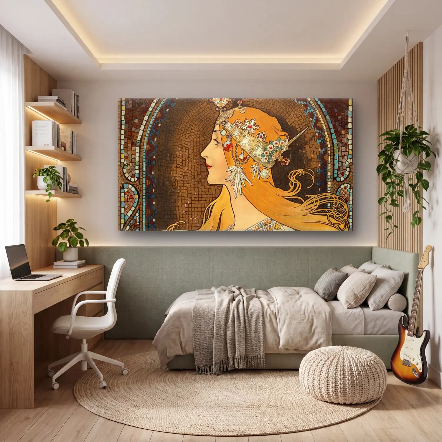 Alphonse Mucha – Zodiac cam tablo — genç odasında