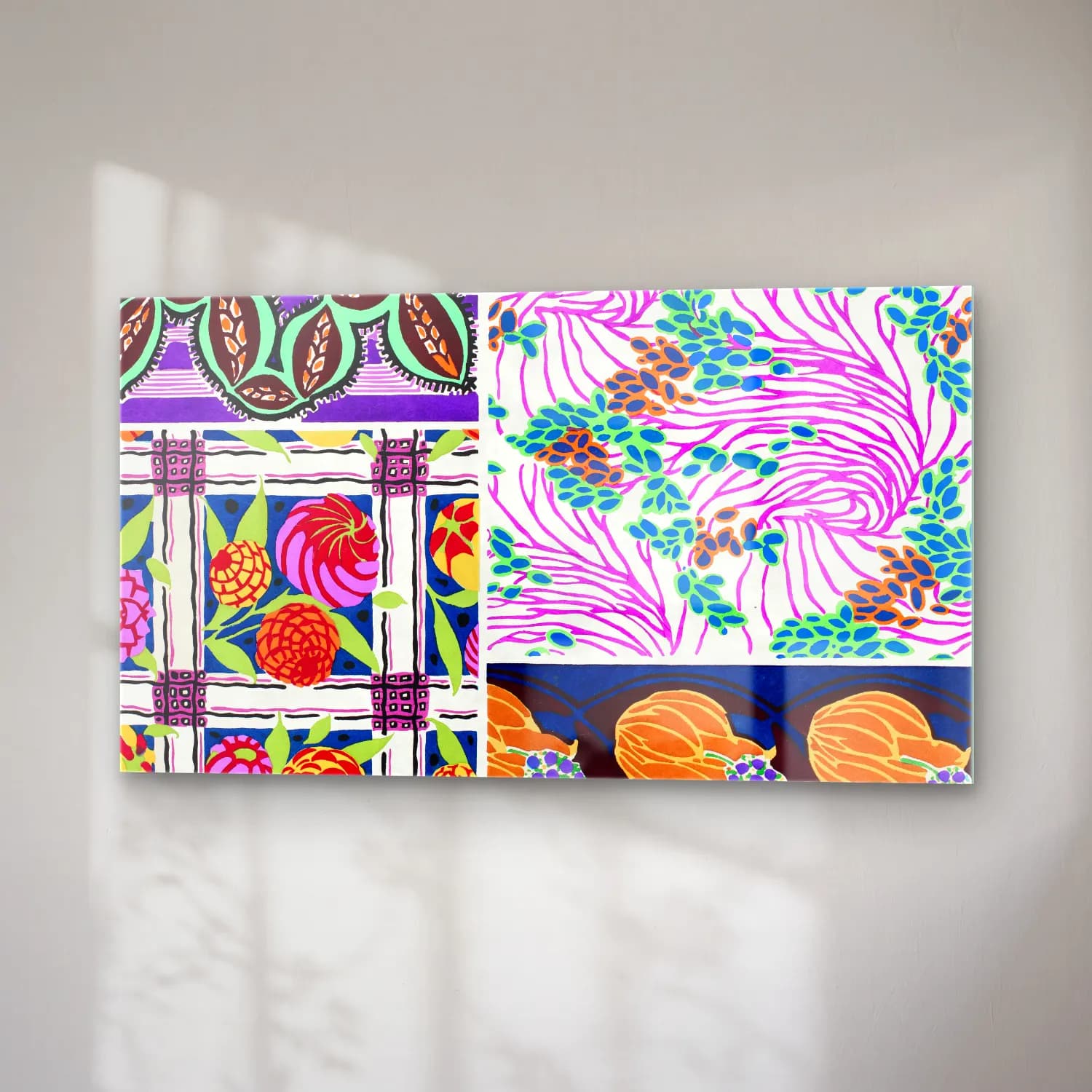 E.A. Séguy – Art deco pattern, art nouveau painting, plate no cam tablo — sağ açıdan görünüm