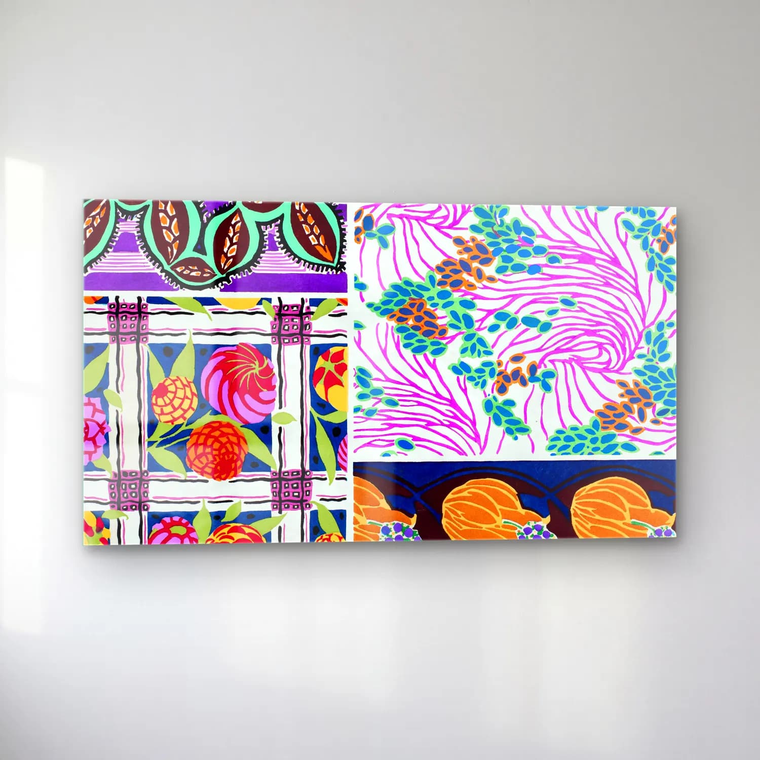E.A. Séguy – Art deco pattern, art nouveau painting, plate no cam tablo — sol açıdan görünüm