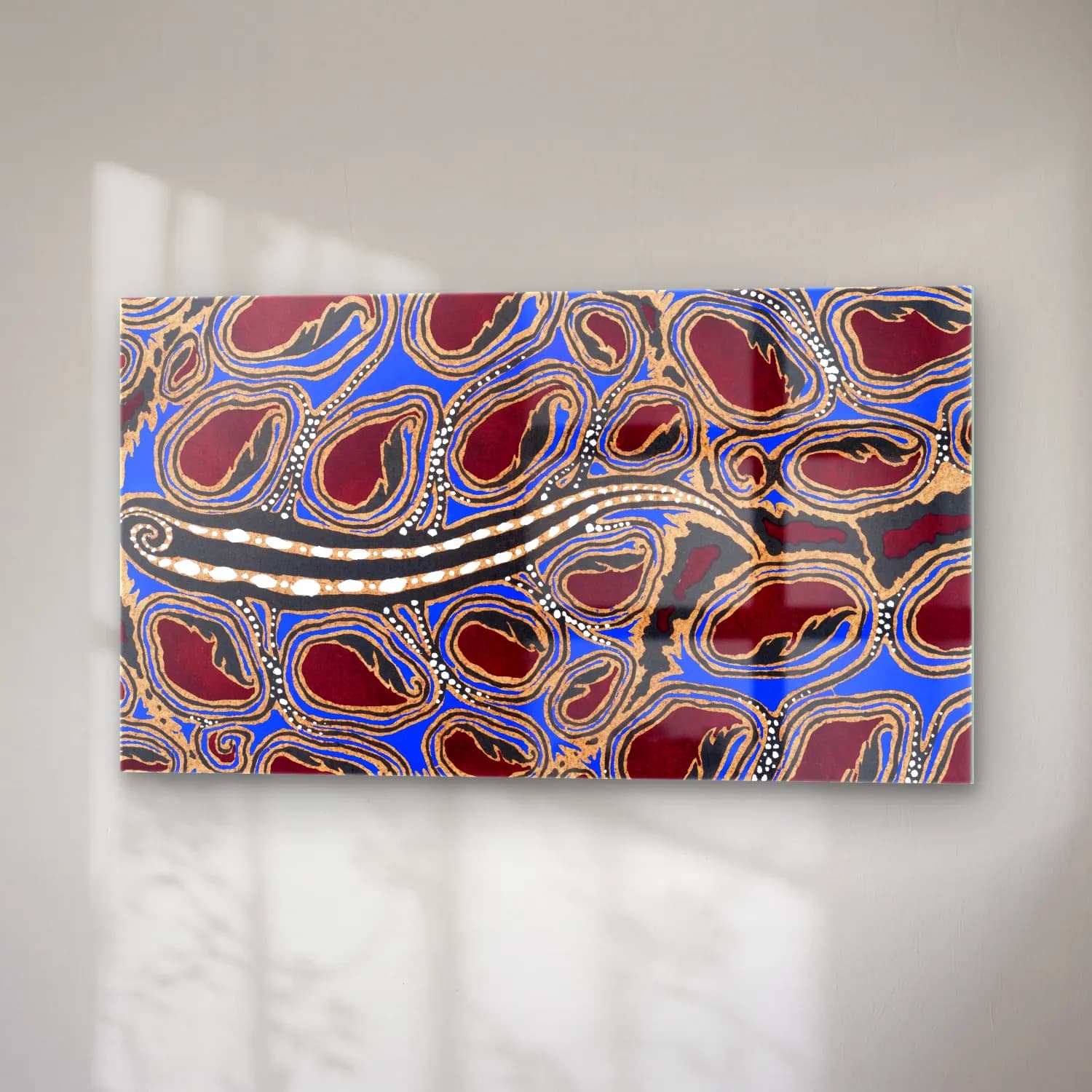 E.A. Séguy – Botanical pochoir pattern in Art Deco oriental style cam tablo — sağ açıdan görünüm