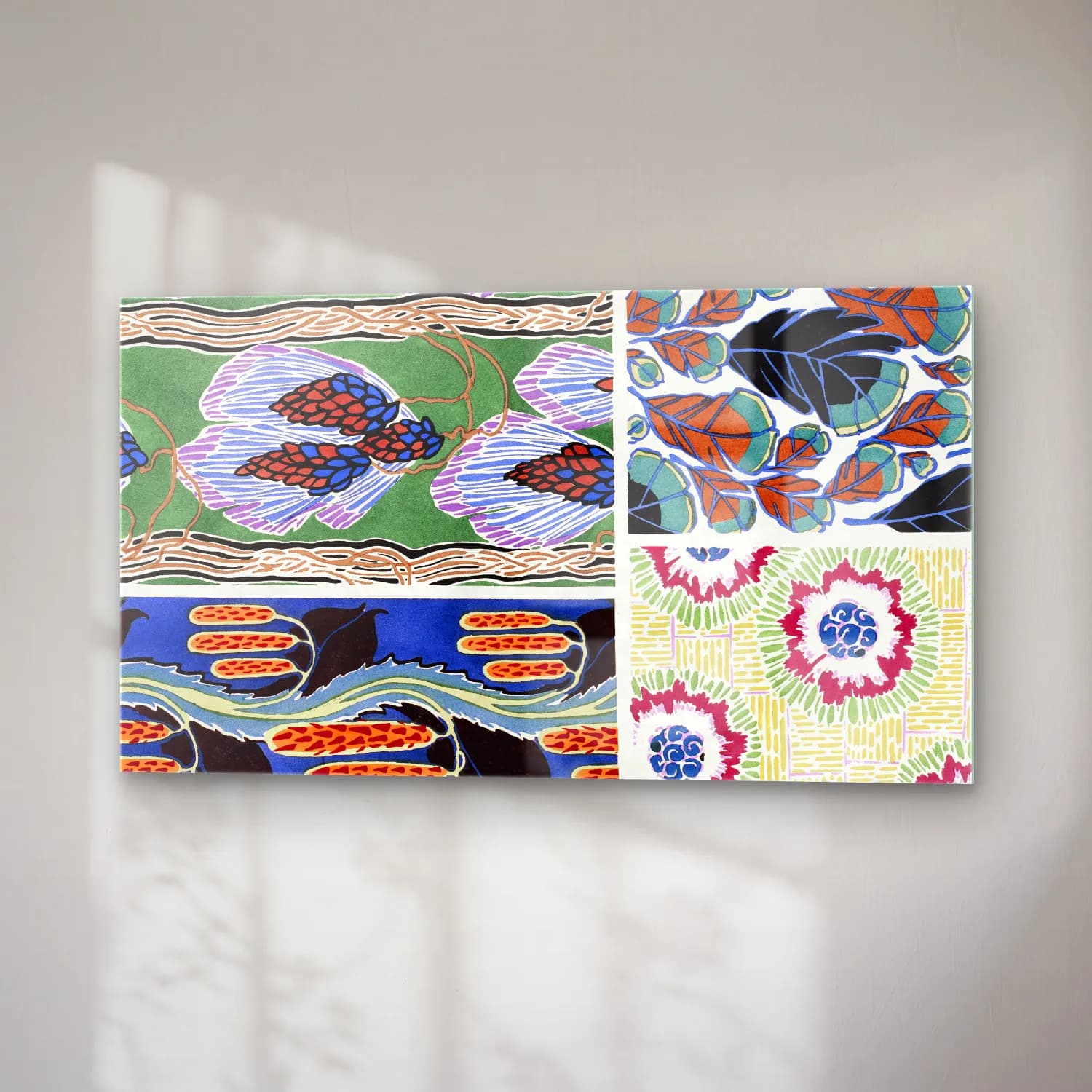 E.A. Séguy – Colorful floral design, art nouveau & art deco artwork,… cam tablo — sağ açıdan görünüm
