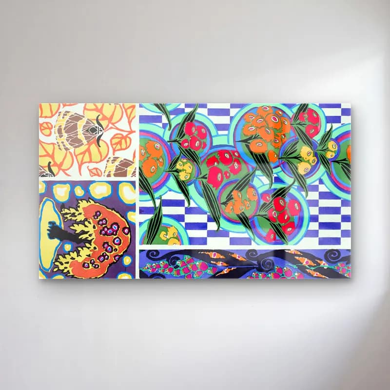 E.A. Séguy – Floral colorful background, vintage art deco & art nouveau… cam tablo — E.A. Séguy – Floral colorful background, vintage art deco & art nouveau… — maksimalist çiçek deseni