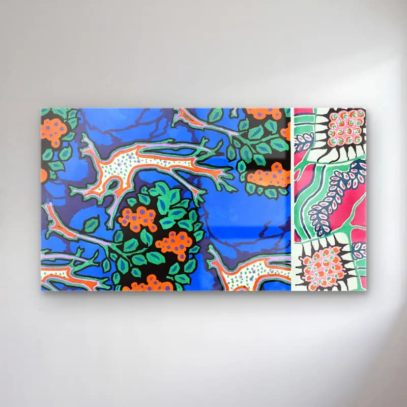E.A. Séguy – Floral colorful background, vintage art deco & art nouveau… No. 5 cam tablo — E.A. Séguy – Floral colorful background, vintage art deco & art nouveau… No. 5 — maksimalist çiçek deseni