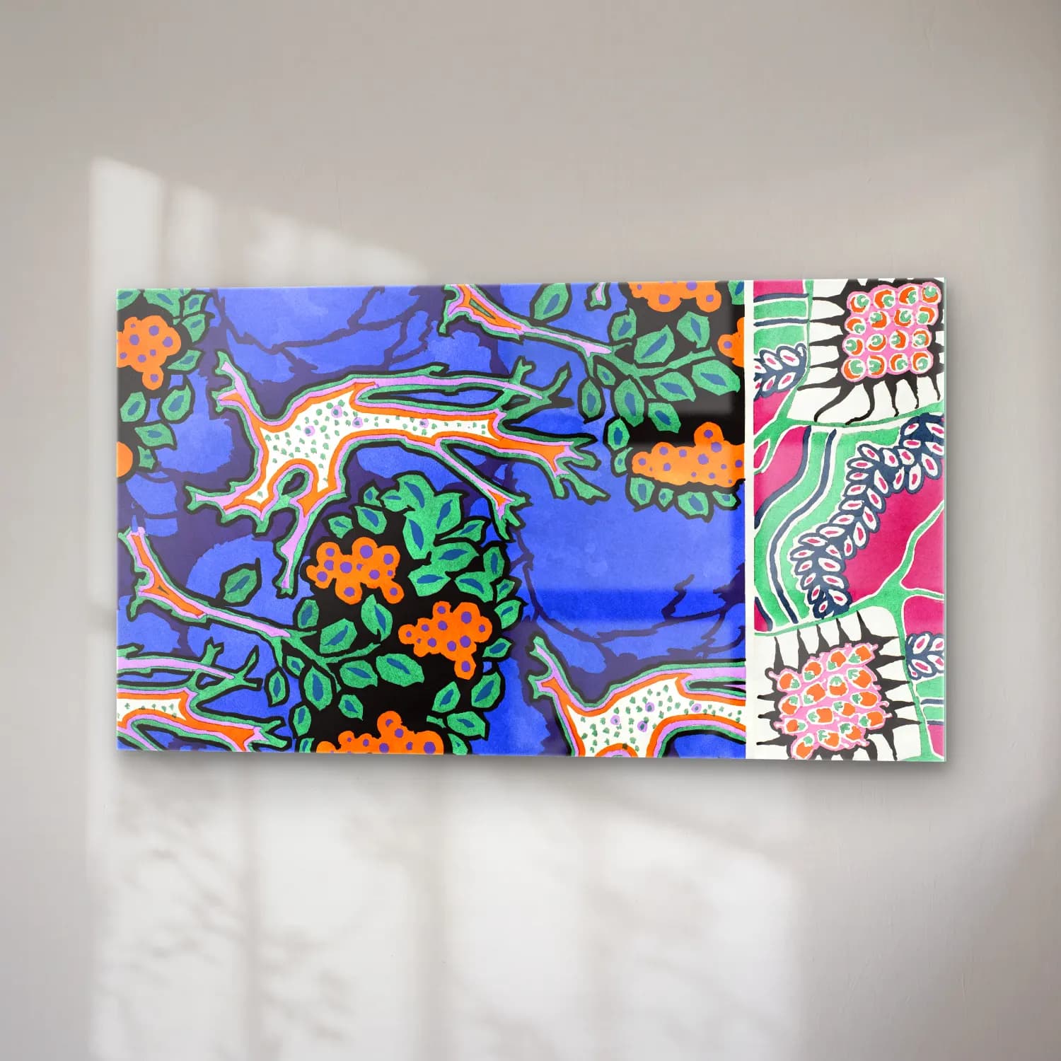 E.A. Séguy – Floral colorful background, vintage art deco & art nouveau… No. 5 cam tablo — sağ açıdan görünüm
