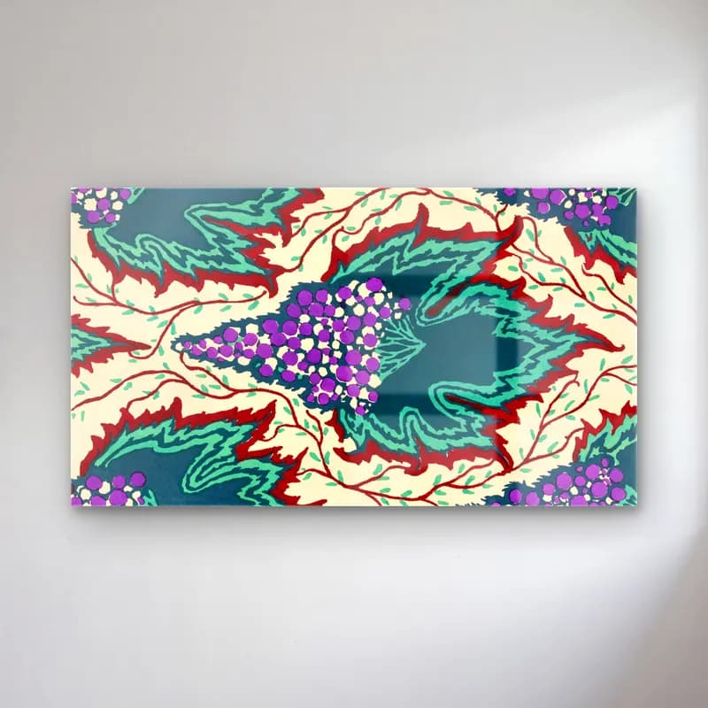 E.A. Séguy – Grape pattern Art Nouveau pochoir print in oriental style.… cam tablo — E.A. Séguy – Grape pattern Art Nouveau pochoir print in oriental style.… — maksimalist üzümler