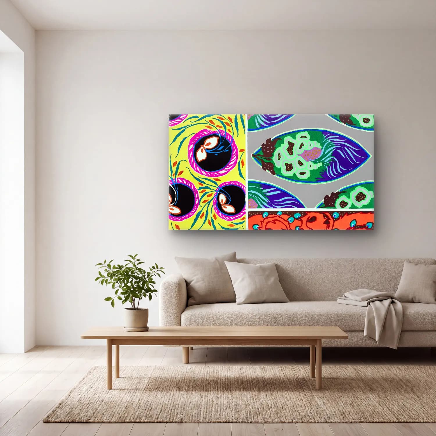 E.A. Séguy – Vintage art deco & art nouveau pattern, plate no cam tablo — açık renk salonda