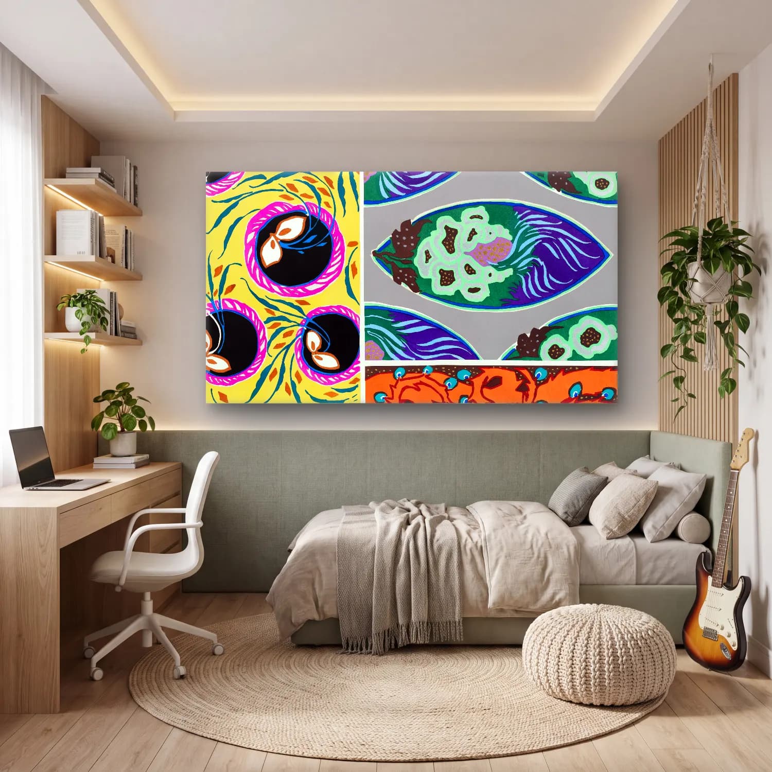 E.A. Séguy – Vintage art deco & art nouveau pattern, plate no cam tablo — genç odasında