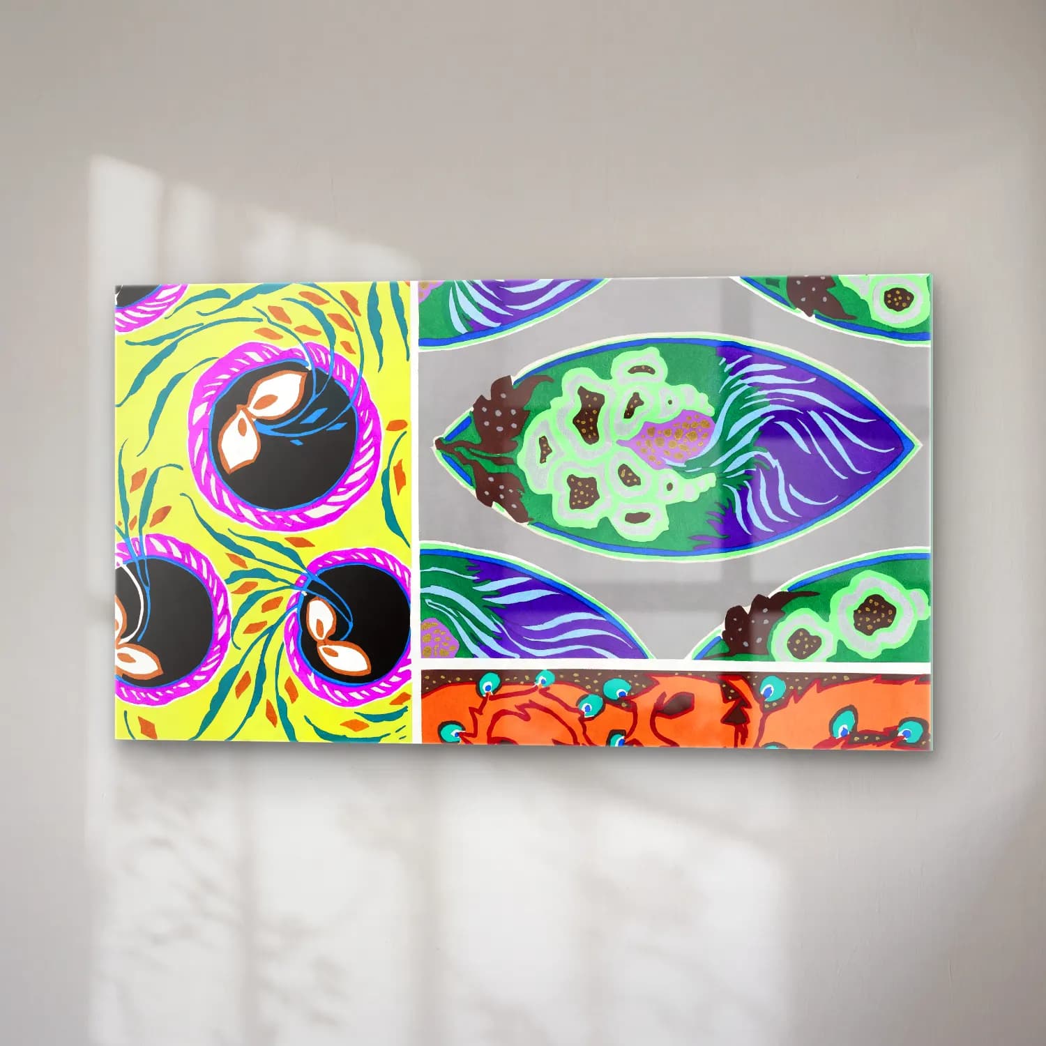 E.A. Séguy – Vintage art deco & art nouveau pattern, plate no cam tablo — sağ açıdan görünüm